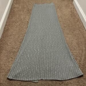 Free People FP Beach Morgan Sweater Ribbed Midi Skirt Gray/Green Size XS